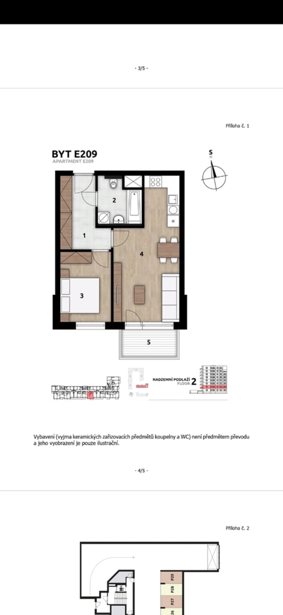 Pronájem bytu · 2+kk · 45 m²