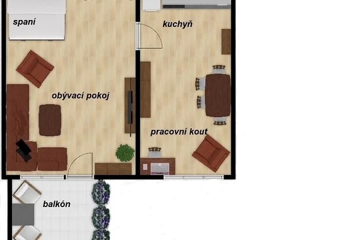Căn hộ cho thuê · 2+kk · 54 m²