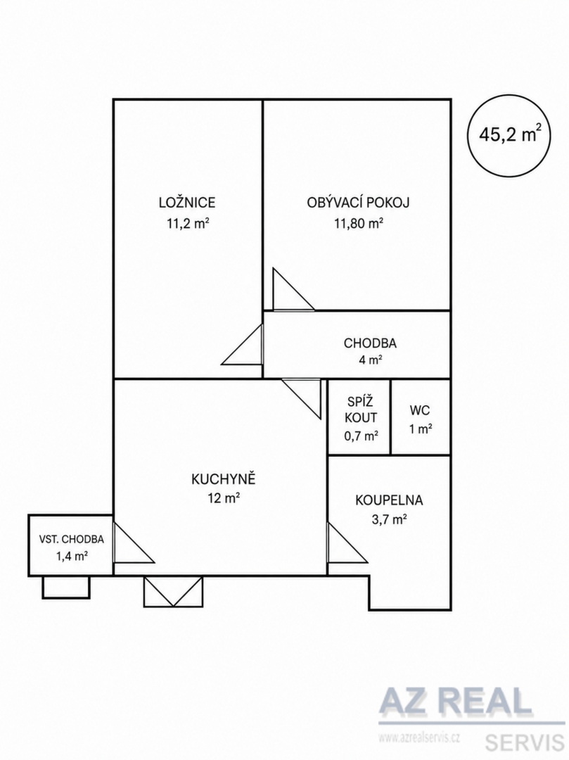 Fotografie 2 - Pronájem bytu · 2+1 · 45 m²