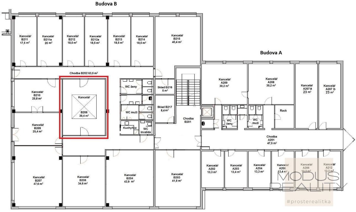 Pronájem komerční nemovitosti · Kancelář · 38 m²