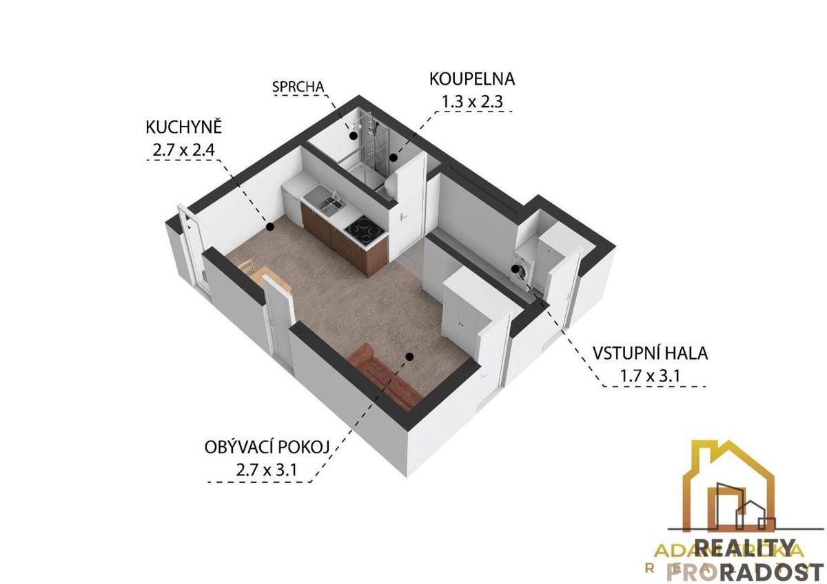 Аренда квартиры · 1+kk · 25 m²